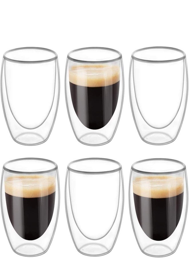 باسكيتي أكواب قهوة زجاجية معزولة بجدار مزدوج من باسكتي - أكواب حرارية قابلة للتكديس للإسبريسو واللاتيه والكابتشينو، سعة 250 مل، زجاج متين مقاوم للحرارة، تصميم عصري، (عبوة من 6 أكواب) - Image 1